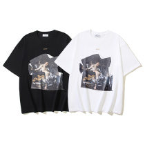 Off White Fashion Wrinkle Art Printed Short Sleeve Unisex Casual Versatile T-shirt Off White Fashion Wrinkle Art Printed Short Sleeve Unisex Casual Versatile T-shirt