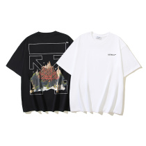 Off White Fashion Speaker Arrow Printed Short Sleeve Unisex Casual Versatile T-shirt Off White Fashion Speaker Arrow Printed Short Sleeve Unisex Casual Versatile T-shirt