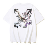 Off White Fashion Inkjet Arrow Printed T-shirt Unisex Casual Loose Short Sleeve