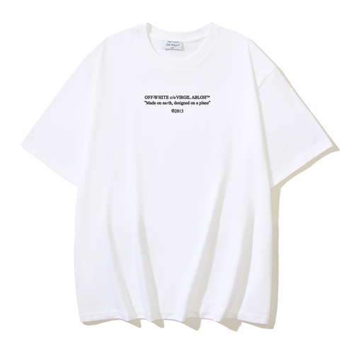 Off White Classic Simple Logo Printed T-shirt Couple Casual Loose Short Sleeve