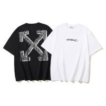 Off White Fashion Hemp Rope Arrow Pencil Printed Short Sleeve Unisex Casual Versatile T-shirt Off White Fashion Hemp Rope Arrow Pencil Printed Short Sleeve Unisex Casual Versatile T-shirt