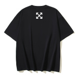 Off White Fashion Hand drawn Graffiti Printed T-shirt Couple Casual Loose Short Sleeve