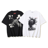 Off White Fashion Abstract Arrow Printed T-shirt Unisex Casual Loose Short Sleeve