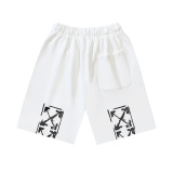 Off White Classic Graffiti Arrow Logo Printed Shorts Unisex Casual Loose Sports Shorts