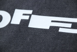 Off White Retro Baseball Arrow Printed Washed T-shirt Unisex Casual Loose Short Sleeve