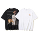 Off White Fashion Candle Lion Eagle Arrow Printed Short Sleeve Unisex Casual Versatile T-shirt