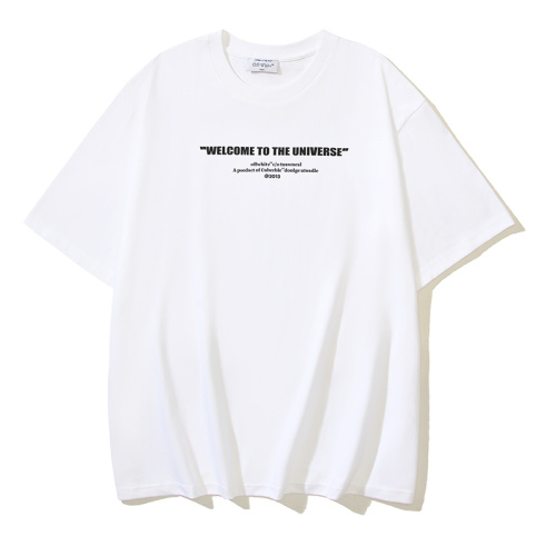 Off White Fashion Inkjet Arrow Printed T-shirt Unisex Casual Loose Short Sleeve