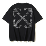 Off White Classic Brick Arrow Printed T-shirt Couple Casual Loose Short Sleeve