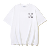 Off White Classic 3D Logo Arrow Printed Short Sleeve Unisex Casual Versatile T-shirt