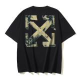 Off White Fashion spray Arrow Print Short Sleeve Unisex Casual Versatile T-shirt