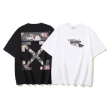 Off White Fashion Religious Oil Painting Arrow Printed Short Sleeve Unisex Casual Versatile T-shirt