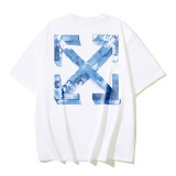 Off White Fashion spray Arrow Print Short Sleeve Unisex Casual Versatile T-shirt