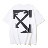 Off White Classic Run Arrow Printed Short Sleeve Unisex Casual Versatile T-shirt