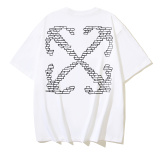 Off White Classic Brick Arrow Printed T-shirt Couple Casual Loose Short Sleeve