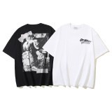 Off White Fashion Tape Logo Printed Short Sleeve Unisex Casual Versatile T-shirt