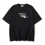 Off White Fashion Religious Oil Painting Arrow Printed Short Sleeve Unisex Casual Versatile T-shirt