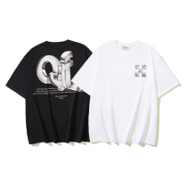 Off White Classic 3D Logo Arrow Printed Short Sleeve Unisex Casual Versatile T-shirt