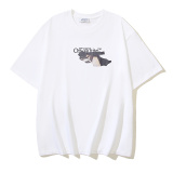 Off White Fashion Religious Oil Painting Arrow Printed Short Sleeve Unisex Casual Versatile T-shirt