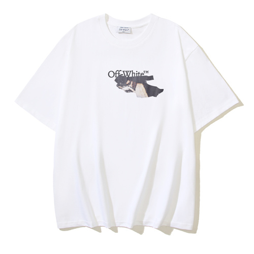 Off White Fashion Religious Oil Painting Arrow Printed Short Sleeve Unisex Casual Versatile T-shirt