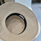 Dior Fashion Elegant Straw Beach Sunshade Hat Sun Hat Sunscreen Fisherman's Hat