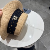 Chanel New Elegant Fashion Top Hat Lafite Straw Hat 57CM