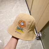 Gucci Fashion Flower Logo Printed Fisherman's Hat Unisex Versatile Sunshade Hat