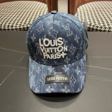 Louis Vuitton Retro Embroidered Logo Cowboy Baseball Hat Couple's Versatile Duck Tongue Hat