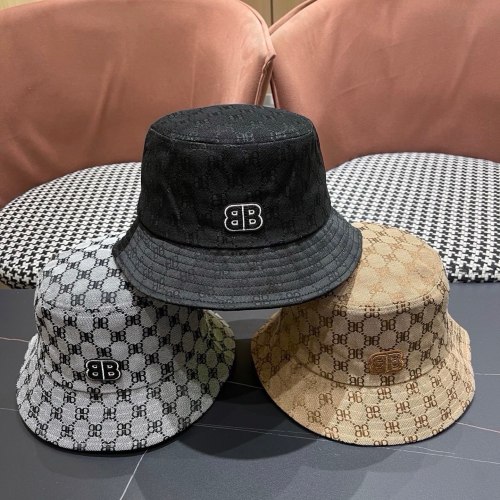 Balenciaga Classic Full Logo Fisherman's Hat Couple's Four Seasons Versatile Sunshade Hat