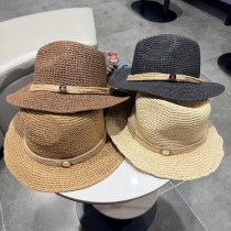 Louis Vuitton New Elegant Fashion Top Hat Straw Hat 57CM
