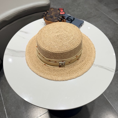 Chanel New Elegant Fashion Top Hat Lafite Straw Hat 57CM