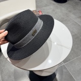 Chanel New Elegant Fashion Top Hat Straw Hat 57CM