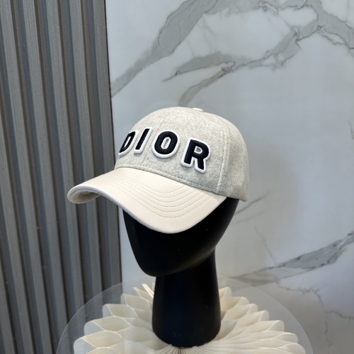 Dior Unisex Classic Versatile Embroidered Logo Wool Baseball Hat