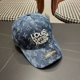 Louis Vuitton Retro Embroidered Logo Cowboy Baseball Hat Couple's Versatile Duck Tongue Hat