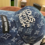 Louis Vuitton Retro Embroidered Logo Cowboy Baseball Hat Couple's Versatile Duck Tongue Hat