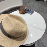 Chanel New Elegant Fashion Top Hat Straw Hat 57CM