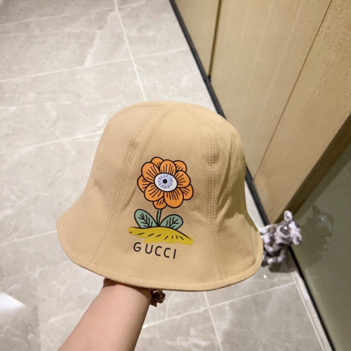 Gucci Fashion Flower Logo Printed Fisherman's Hat Unisex Versatile Sunshade Hat