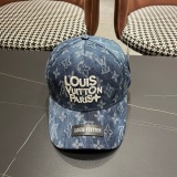Louis Vuitton Retro Embroidered Logo Cowboy Baseball Hat Couple's Versatile Duck Tongue Hat