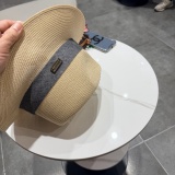 Chanel New Elegant Fashion Top Hat Straw Hat 57CM