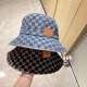 Louis Vuitton Classic Chessboard Fisherman Hat Unisex Versatile Cowboy Sunshade Hat