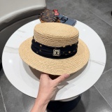 Chanel New Elegant Fashion Top Hat Lafite Straw Hat 57CM