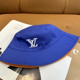 Louis Vuitton Fashion Embroidered Logo Fisherman's Hat Couple Versatile Double sided Sunshade Hat
