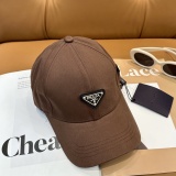 Prada Classic Triangle Logo Baseball Hat Unisex Versatile Sunshade Duck Tongue Hat