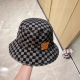 Louis Vuitton Classic Chessboard Fisherman Hat Unisex Versatile Cowboy Sunshade Hat