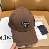 Prada Classic Triangle Logo Baseball Hat Unisex Versatile Sunshade Duck Tongue Hat