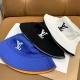 Louis Vuitton Fashion Embroidered Logo Fisherman's Hat Couple Versatile Double sided Sunshade Hat