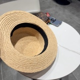 Chanel New Elegant Fashion Top Hat Lafite Straw Hat 57CM