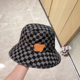 Louis Vuitton Classic Chessboard Fisherman Hat Unisex Versatile Cowboy Sunshade Hat