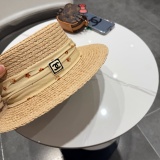 Chanel New Elegant Fashion Top Hat Lafite Straw Hat 57CM