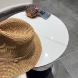 Louis Vuitton New Elegant Fashion Top Hat Straw Hat 57CM