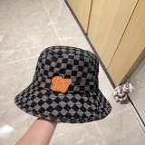 Louis Vuitton Classic Chessboard Fisherman Hat Unisex Versatile Cowboy Sunshade Hat